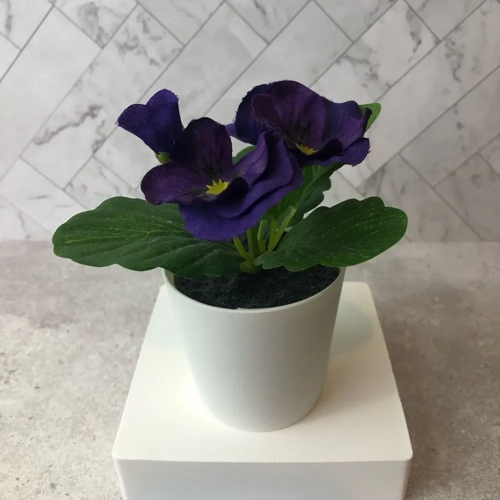 IKEA FEJKA Artificial Potted Plant Set – Pansy Flower Mix (Set of 3)